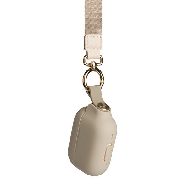 moshi エヴォ AirPods Pro 第2世代 Pebbo リストストラップ付きケース Savanna Beige mo-pbpp2-bg
