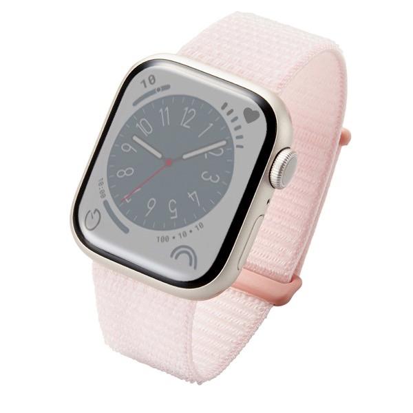 エレコム ELECOM Apple Watch 41 / 40 / 38mm バンド ファブリック ピンク AW-41BDFBPN