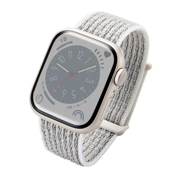 エレコム ELECOM Apple Watch 41 / 40 / 38mm バンド ファブリック ホワイト AW-41BDFBWH