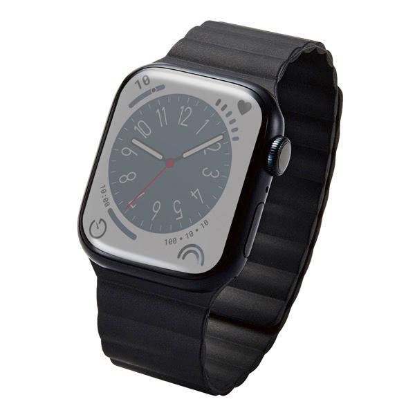 エレコム ELECOM Apple Watch 41 / 40 / 38mm バンド マグネット シリコン ブラック AW-41BDMAGBK