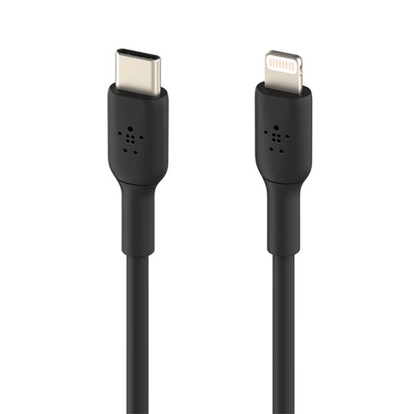BELKIN ベルキン BOOST↑ CHARGE USB-C to Lightning MFi認証 PVCケーブル 2m PD対応 ブラック CAA003bt2MBK