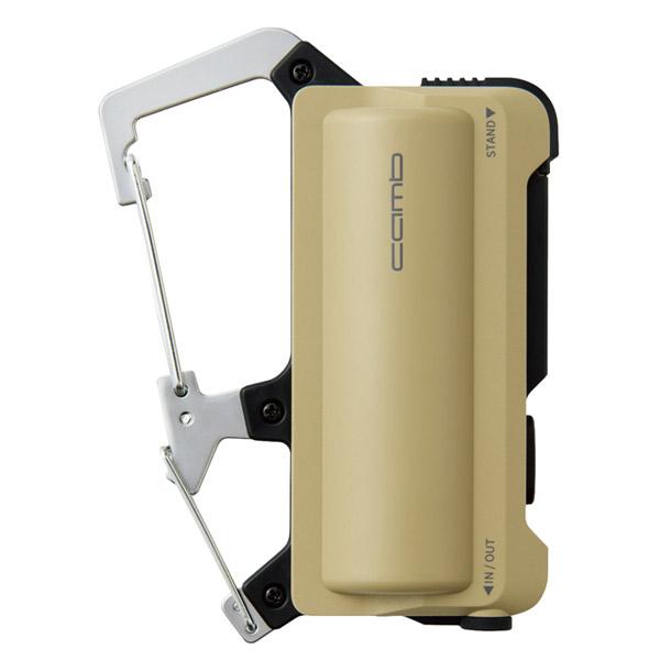 エレコム モバイルバッテリー カラビナ一体型 15W USB-C入出力1ポート 5000mAh 防水・防塵・耐衝撃 IP44 ベージュ