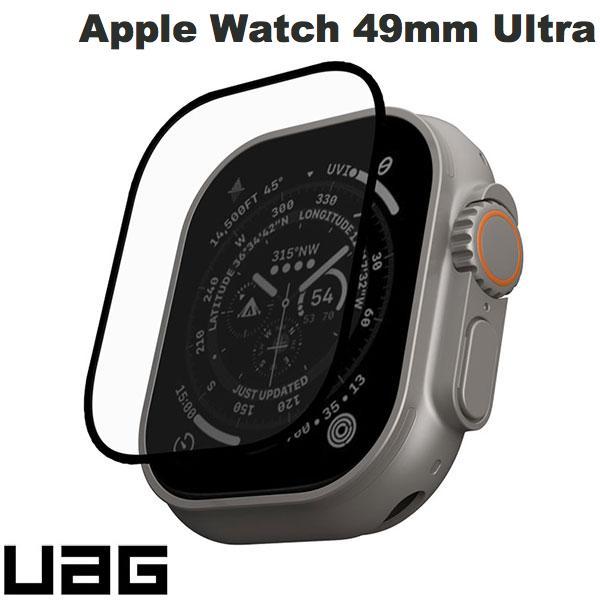 UAG Apple Watch 49mm Ultra スクリーンシールドプラス 2重強化ガラス 指紋防止 反射防止 アイス/ブラック UAG-AWGS49-IC/BK