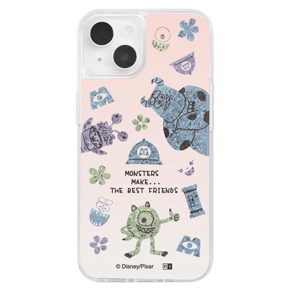 ingrem イングレム iPhone 14 / 13 ディズニー・ピクサーキャラクター ラメ グリッターケース モンスターズ・インク_フレンズ