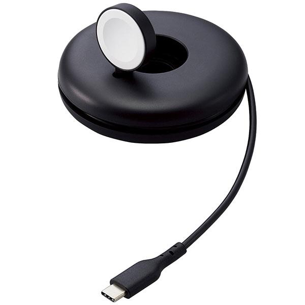 エレコム ELECOM Apple Watch磁気充電ケーブル 高速充電対応 スタンドタイプ USB Type-C ブラック MPA-AWSTCQBK