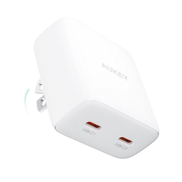 AUKEY オーキー USB充電器 Minima Duo 最大35W USB Type-C 2ポート PD対応 ホワイト PA-U4-WT