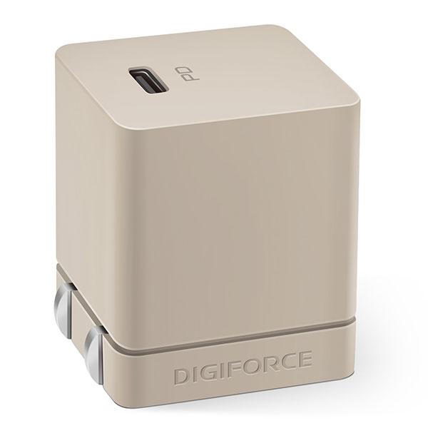 DIGIFORCE デジフォース USB充電器 20W PD対応 Fast Charger USB Type-C 1ポート グレージュ D0037GG