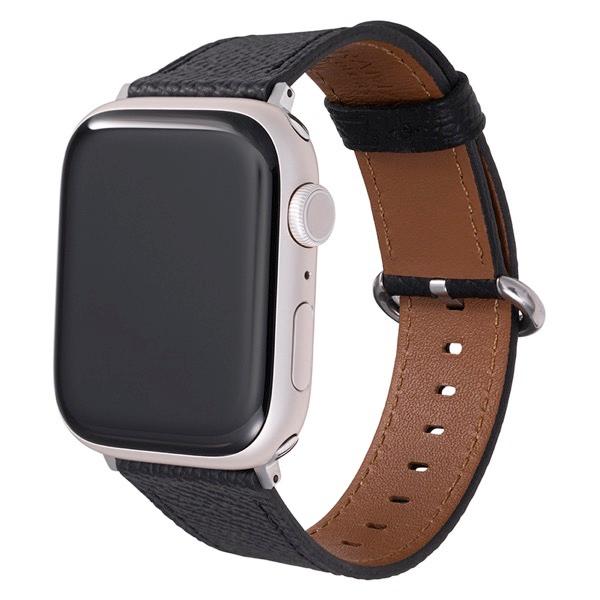 GRAMAS COLORS Apple Watch 49 / 45 / 44 / 42mm Mijas 本革 クロスグレインレザーバンド ブラック