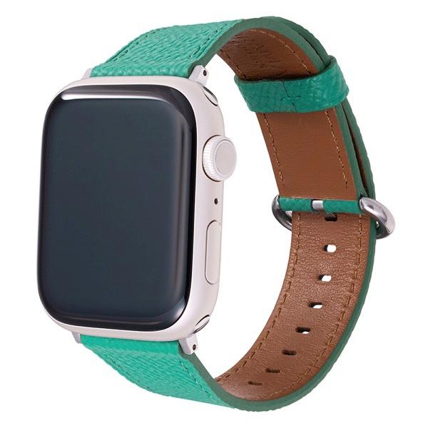 GRAMAS COLORS Apple Watch 49 / 45 / 44 / 42mm Mijas 本革 クロスグレインレザーバンド ターコイズ