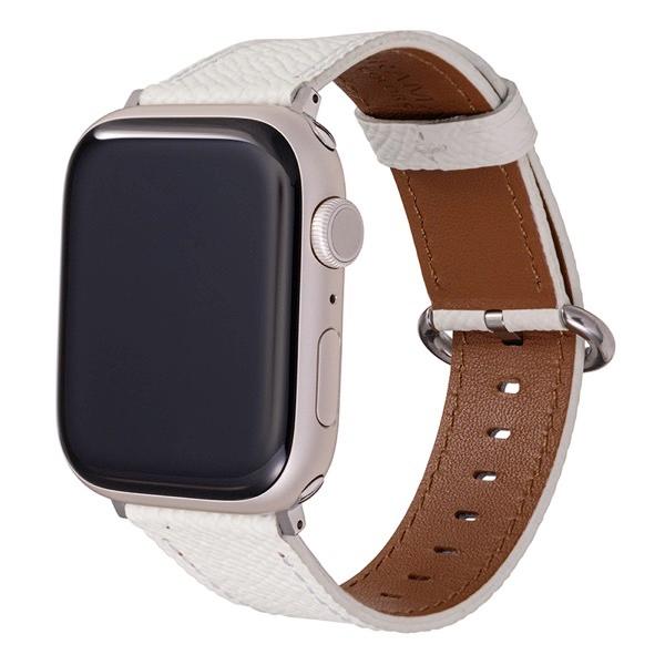 GRAMAS COLORS Apple Watch 49 / 45 / 44 / 42mm Mijas 本革 クロスグレインレザーバンド ホワイト