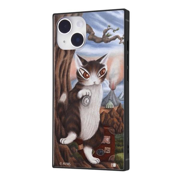 ingrem イングレム iPhone 14 / 13 猫のダヤン 耐衝撃ハイブリッドケース KAKU ダヤン_旅 IQ-IP36K3TB/DY1
