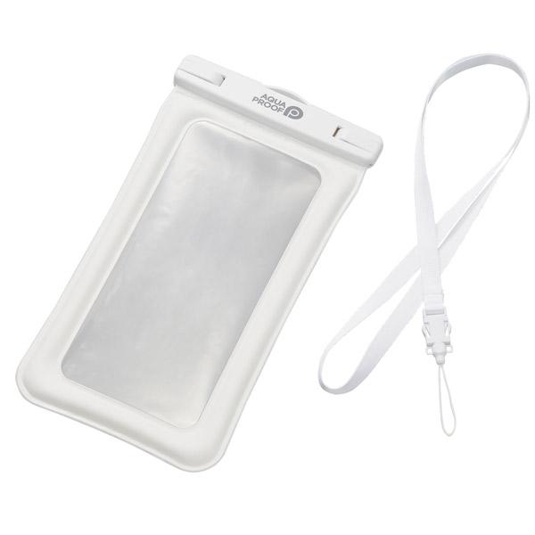 エレコム ELECOM スマートフォン用 防水ケース IPX8 ネックストラップ付属 ホワイト P-WPSF04WH