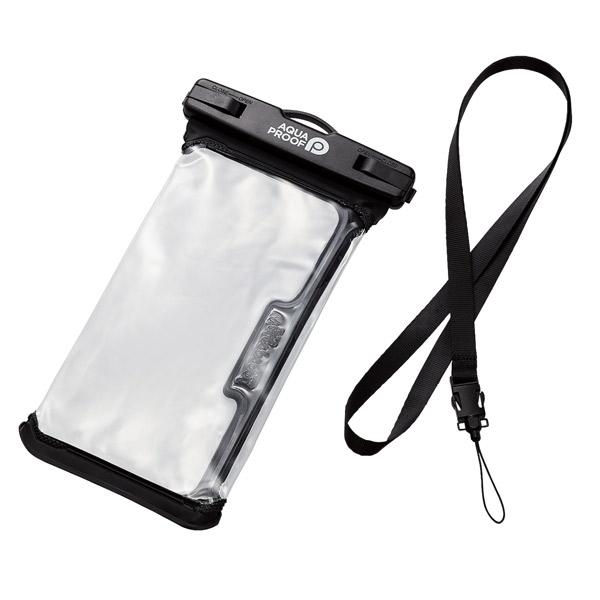 エレコム ELECOM スマートフォン用 防水ケース IPX8 ネックストラップ付属 立体構造 ブラック P-WPSR04BK