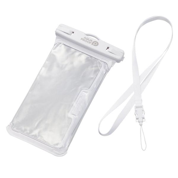 エレコム ELECOM スマートフォン用 防水ケース IPX8 ネックストラップ付属 立体構造 ホワイト P-WPSR04WH