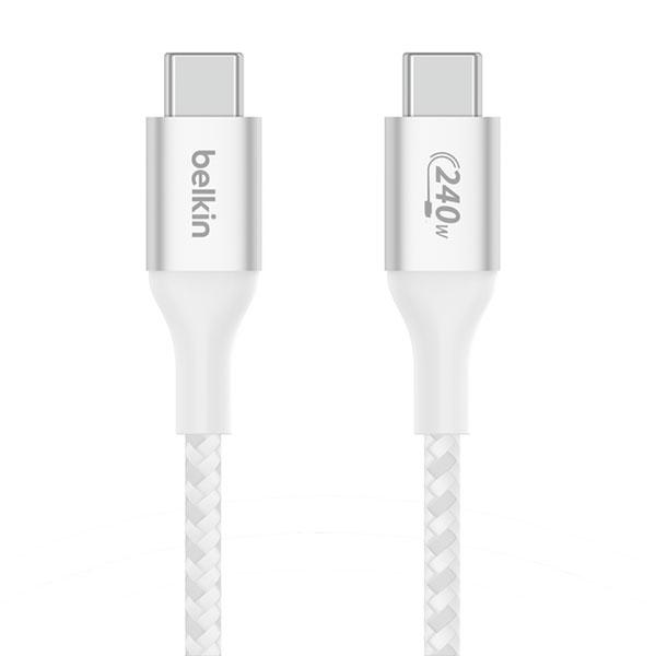 BELKIN ベルキン BOOST↑ CHARGE 240W USB-C to USB-C 編組ケーブル PD対応 1m ホワイト CAB015bt1MWH
