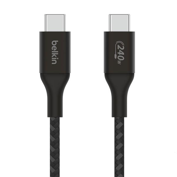 BELKIN ベルキン BOOST↑ CHARGE 240W USB-C to USB-C 編組ケーブル PD対応 2m ブラック CAB015bt2MBK