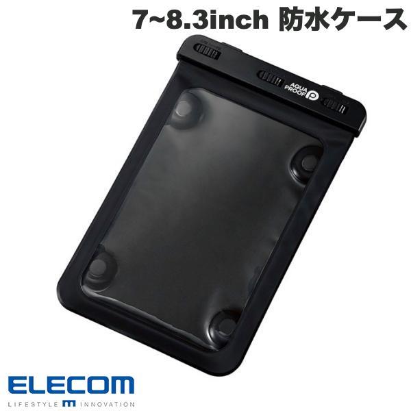 エレコム ELECOM タブレット防水ケース IPX8 お風呂 壁付け吸盤付 7~8.3inch ブラック TB-WPSB08BK