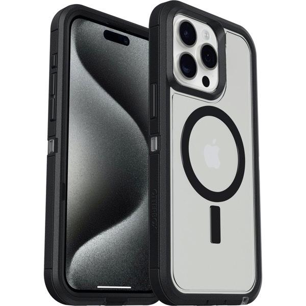 OtterBox オッターボックス iPhone 15 Pro Max DEFENDER XT (ディフェンダー) 耐衝撃 MagSafe対応 Clear Dark Side 77-93313