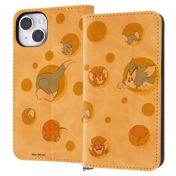ingrem イングレム iPhone 14 / 13 トムとジェリー 耐衝撃 手帳型レザーケース Raffine トムとジェリ―とタフィー_チーズ