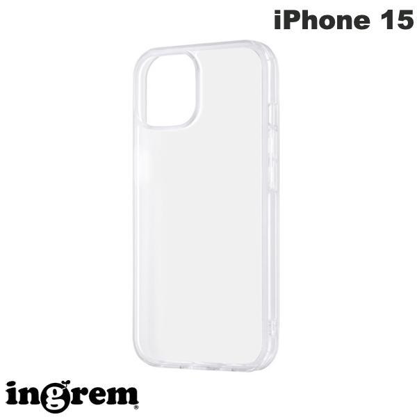 ingrem イングレム iPhone 15 ガラスハイブリッドケース マット クリア IS-P41CC11/MCM