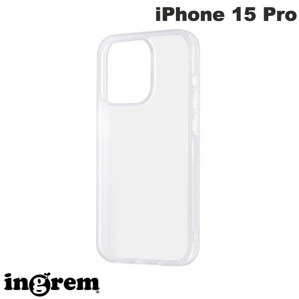 ingrem イングレム iPhone 15 Pro ガラスハイブリッドケース マット クリア IS-P42CC11/MCM