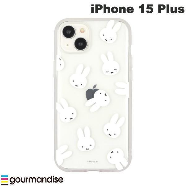 gourmandise グルマンディーズ iPhone 15 Plus 耐衝撃ケース IIIIfi+ (イーフィット) Clear ミッフィー フェイス総柄 MF-443A