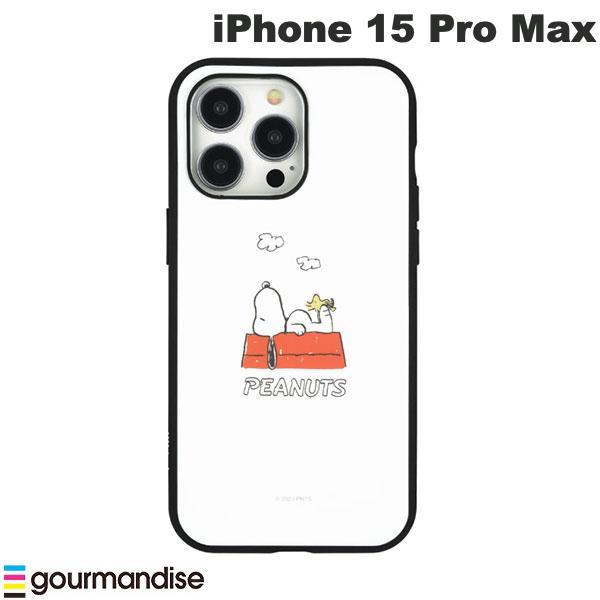 gourmandise グルマンディーズ iPhone 15 Pro Max 耐衝撃ケース IIIIfi+ (イーフィット) ピーナッツ ドッグハウス SNGG-06A
