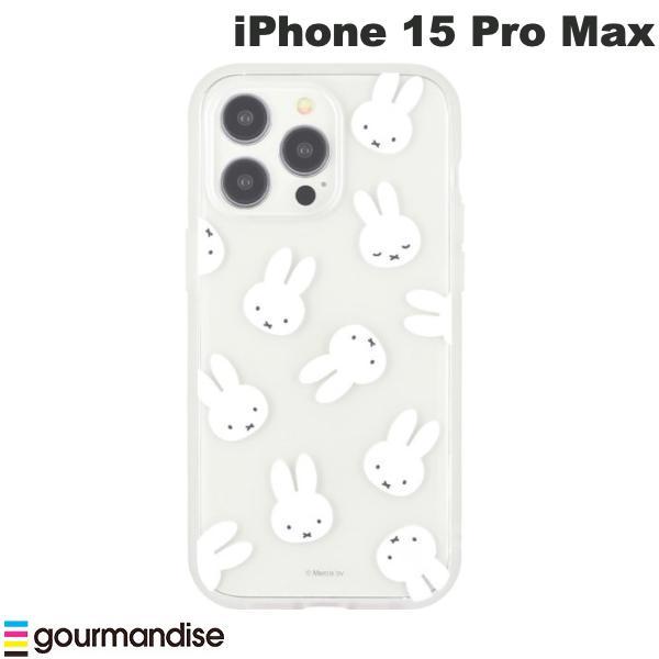 gourmandise グルマンディーズ iPhone 15 Pro Max 耐衝撃ケース IIIIfi+ (イーフィット) Clear ミッフィー フェイス総柄 MF-444A