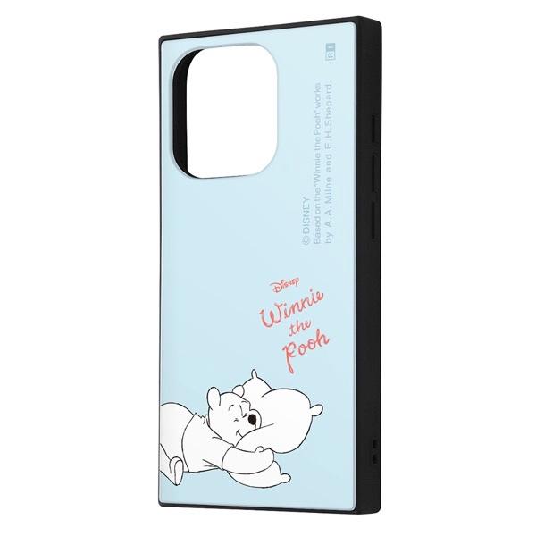ingrem イングレム iPhone 15 Pro ディズニー ハイブリッドケース KAKU プーさん_ミズイロ IQ-DP42K3TB/PO22