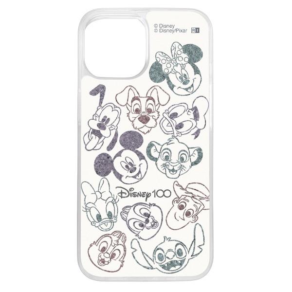 ingrem イングレム iPhone 15 / 14 / 13 ディズニー 100周年限定デザイン ラメ グリッターケース 100周年_集合_2 IJ-DP41LG1S/DNP1