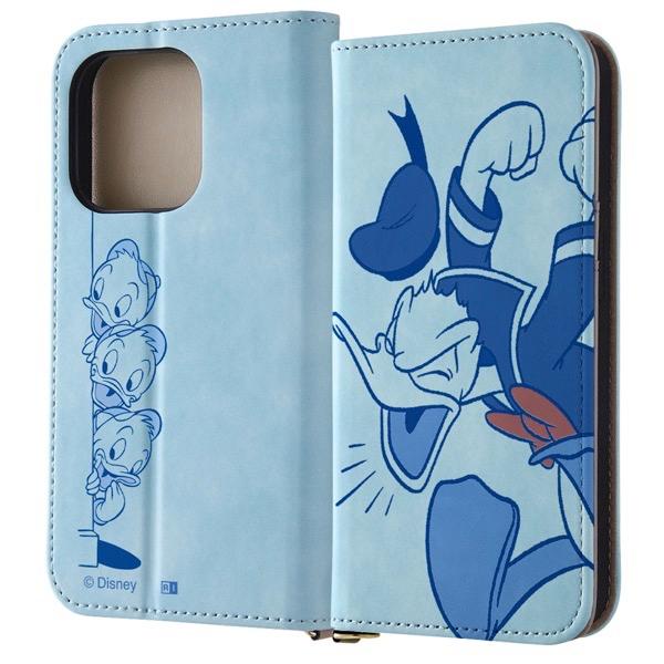 ingrem イングレム iPhone 15 Pro ディズニー 手帳型レザーケース Raffine 怒るドナルド IJ-DP42DML2A/DD15