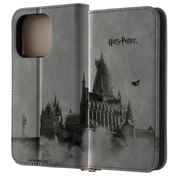 ingrem イングレム iPhone 15 Pro ハリー・ポッター 手帳型レザーケース Raffine ホグワーツ魔法魔術学校_4 IJ-WP42DML2GR/HP30