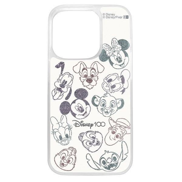 ingrem イングレム iPhone 15 Pro ディズニー 100周年限定デザイン ラメ グリッターケース 100周年_集合_2 IJ-DP42LG1S/DNP1
