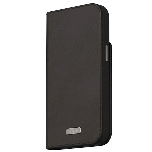 moshi エヴォ iPhone 15 Overture MagSafe対応 手帳型ケース Midnight Black mo-ovtwn-bk