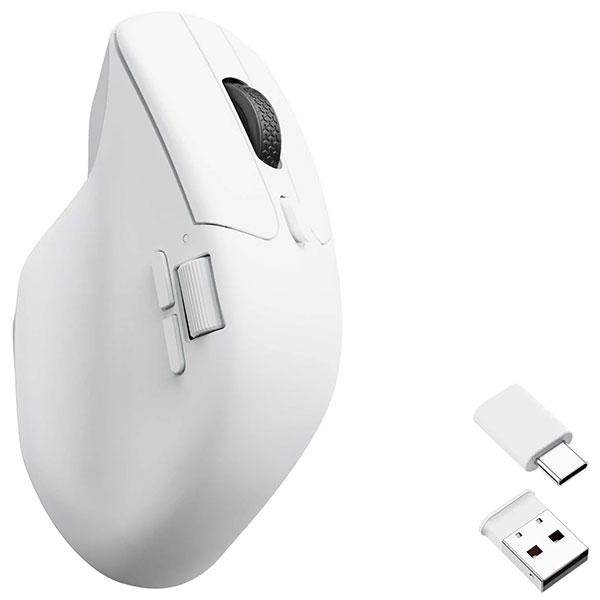 Keychron M6 ワイヤレスマウス 有線 / Bluetooth 5.1 / 2.4GHz ワイヤレス対応 USB A / Type-C レシーバー付属 ホワイト