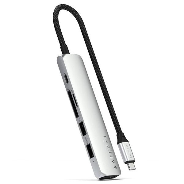 Satechi サテチ 6-in-1 USB-C Slim Multiport Adapter PD対応 スリムマルチポートアダプター Silver PST-P6SS