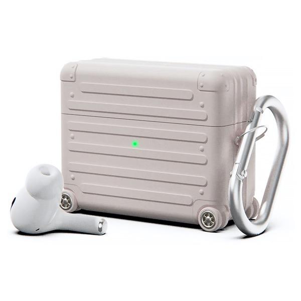 miak ミアック AirPods Pro 第 2 / 1世代 シリコン製キャリーケース カラビナ付 ベージュ MA27412APP