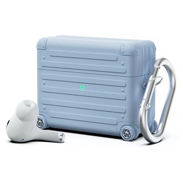 miak ミアック AirPods Pro 第 2 / 1世代 シリコン製キャリーケース カラビナ付 スカイブルー MA27414APP