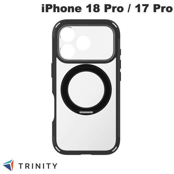 トリニティ iPhone 18 Pro / 17 Pro GRAV Solid UNLIMITED MagStand 耐衝撃5M リングスタンド付きハイブリッドケース ブラックリングスタンド