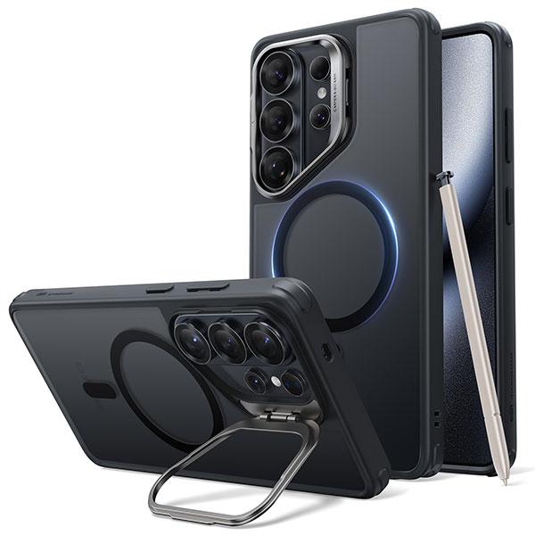 ESR Galaxy S26 Ultra Classic Hybrid Magnetic Case Stash Stand ハイブリッド隠れスタンド付きマグネットケース Frosted Black イーエスアール