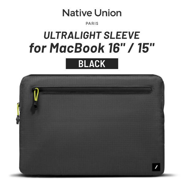 Native Union ネイティブユニオン MacBook 16インチ / 15インチ ULTRALIGHT SLEEVE スリーブ Black STOW-UT-MBS-BLK-16