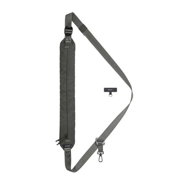 MagEasy スマホストラップ ARC Expandable Strap 25mm 収納バッグ一体型ショルダーストラップ for SMART PHONE Titan Gray+Concrete Gray