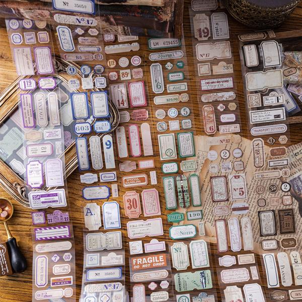 コラージュ 素材 ロールシール シール タグ ラベル ジャンクジャーナル