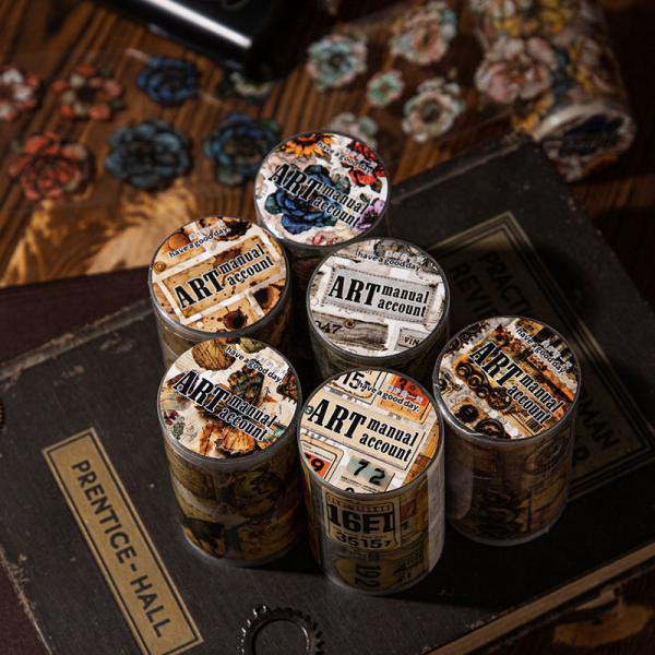 【レア】シガーバンド ラベル 特大ロール 紙もの ジャンクジャーナル コラージュ 素材 ロールシール タグ ラベル 蝶 歯車 ジャンク