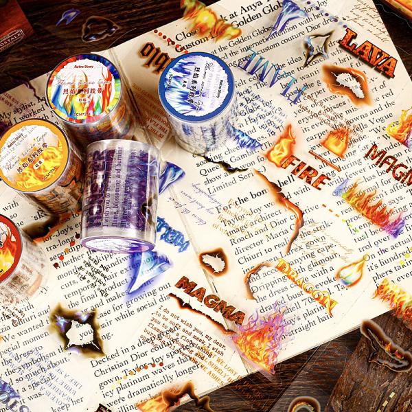 MT704 炎 焦げ跡 英字 英語 フレーズ 火炎 火 マステ ロール