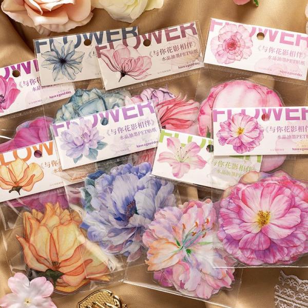 コラージュ 素材 シール ユリ 薔薇 牡丹 花 バラ ジャンクジャーナル