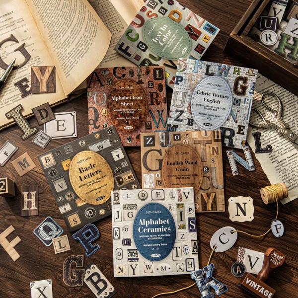 ST743 アルファベット 英語 文字 ワッペン コラージュ素材 コラージュ