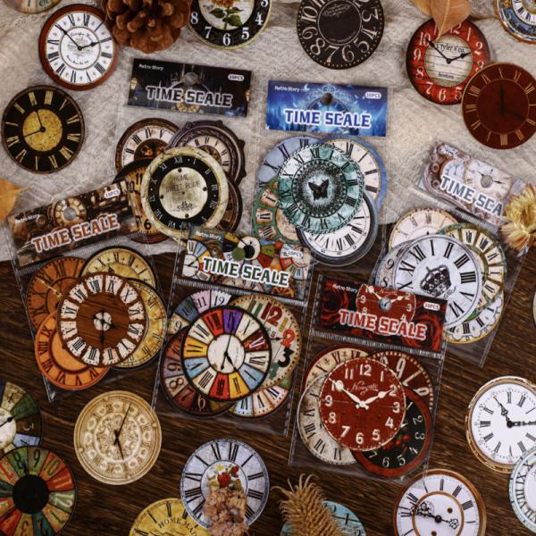 アンティーク コラージュ フレーム レース すずらん 時計文字盤 イラストシート 時計モチーフ コラージュフィルム 文字盤 レトロ