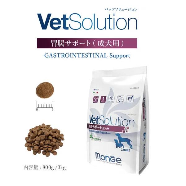 ドッグフード　犬　Monge VetSolution　胃腸サポート　成犬用　3kg　ペットフード　犬用食事療法食　必須脂肪酸　高エネルギー　消化不良　胃腸炎　下痢　大腸炎