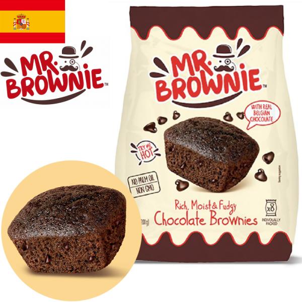 Mr.BROWNIE ミスターブラウニーチョコレートブラウニー 個包装 8個 200g入りチョコケーキ スペインみやげ スペイン土産 輸入菓子甘く滑らかなチョコレート味の生地の中に、ベルギー産のチョコチップがちりばめられています。個包装で配...
